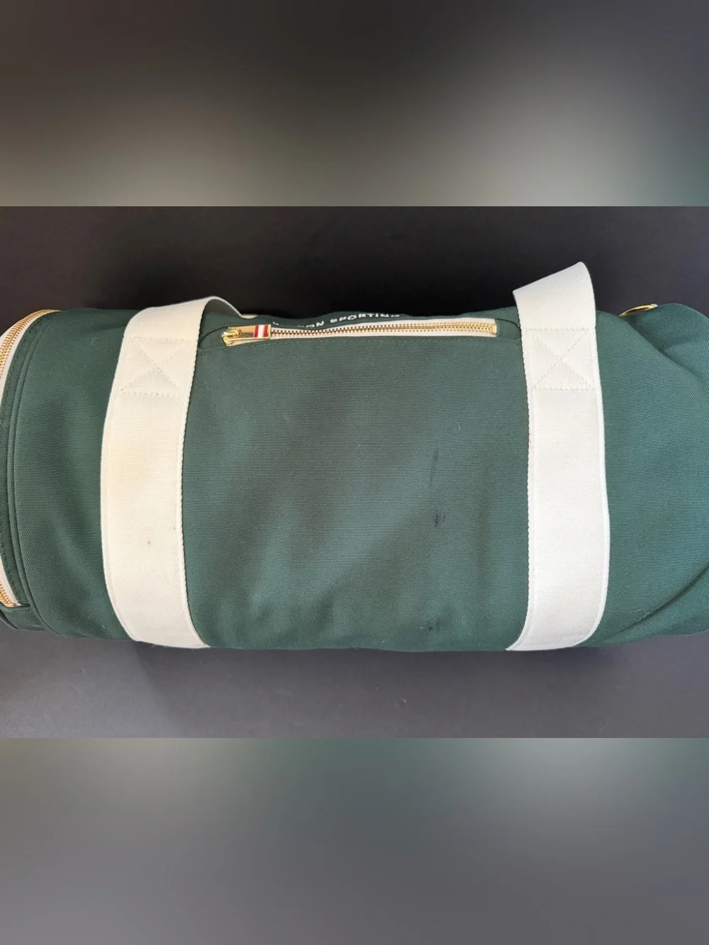 Wilson Green Canvas Duffel Bag with White Straps